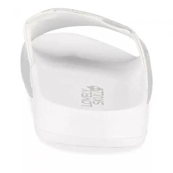 Claquettes BLANC LOVELY SKULL
