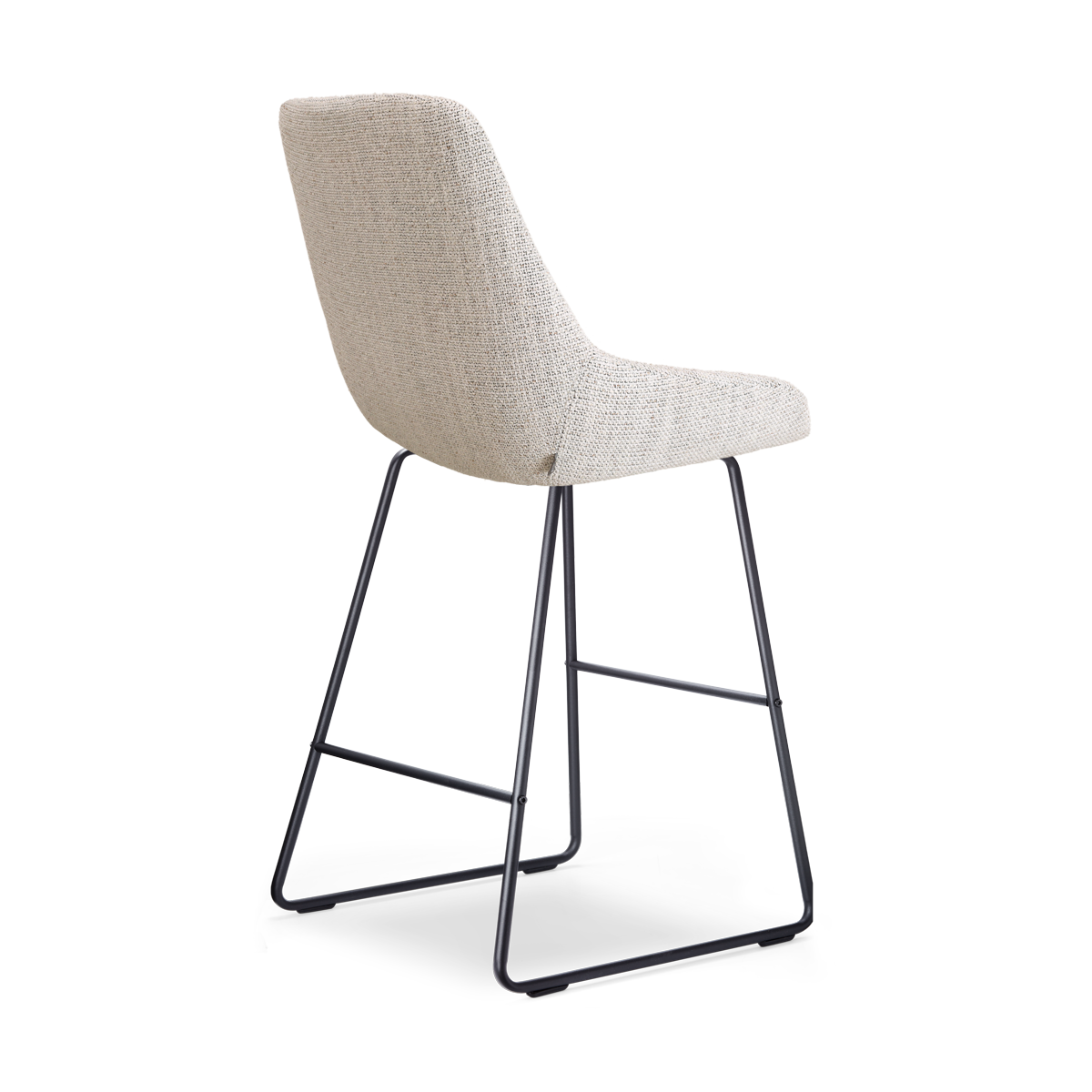 Barkruk Nino-Isa grijs beige gemêleerd - zwart 75 cm