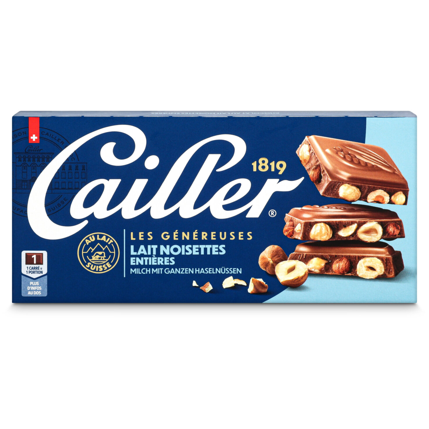 Cailler Tafelschokolade Milch mit ganzen Haselnüssen