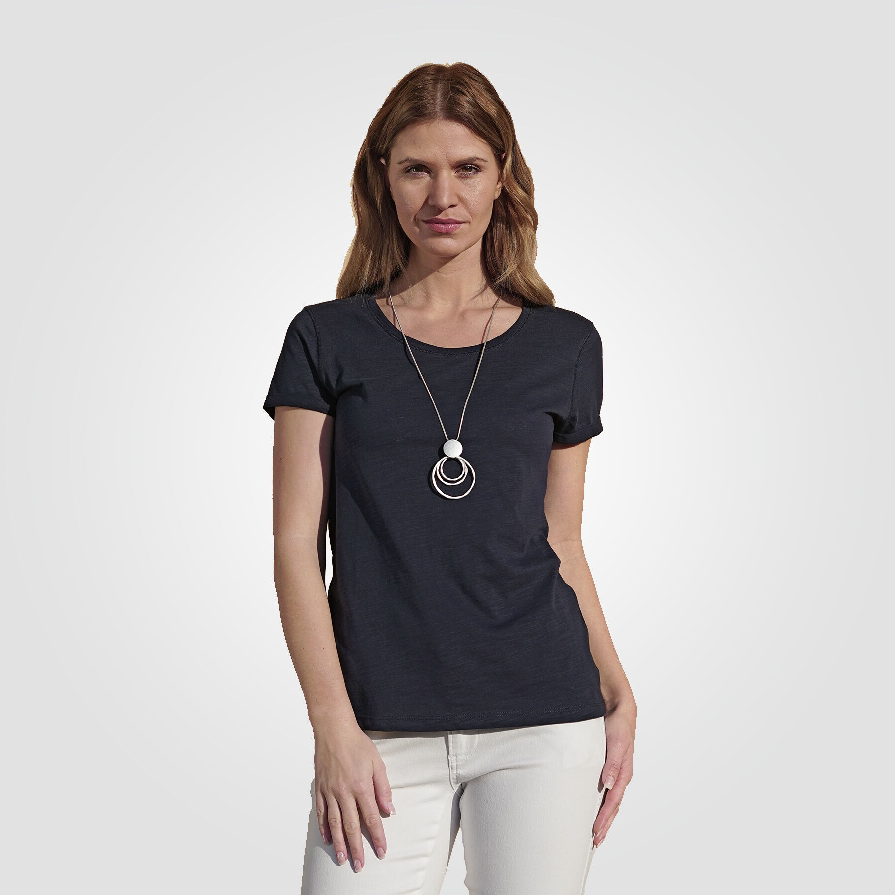 Basic T-Shirt Flammgarn-Optik