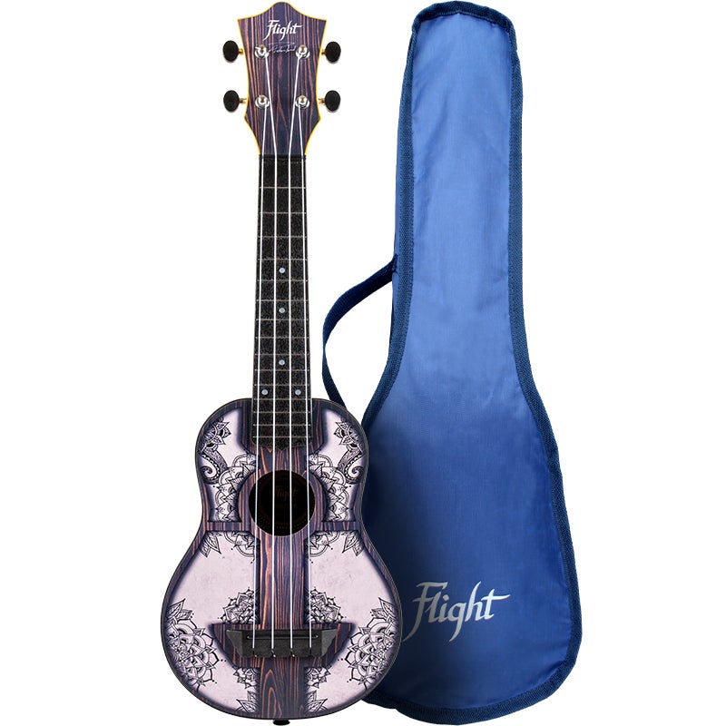 Flight Travel Series TUS40 Mandala Wood sopraan ukelele met gigbag