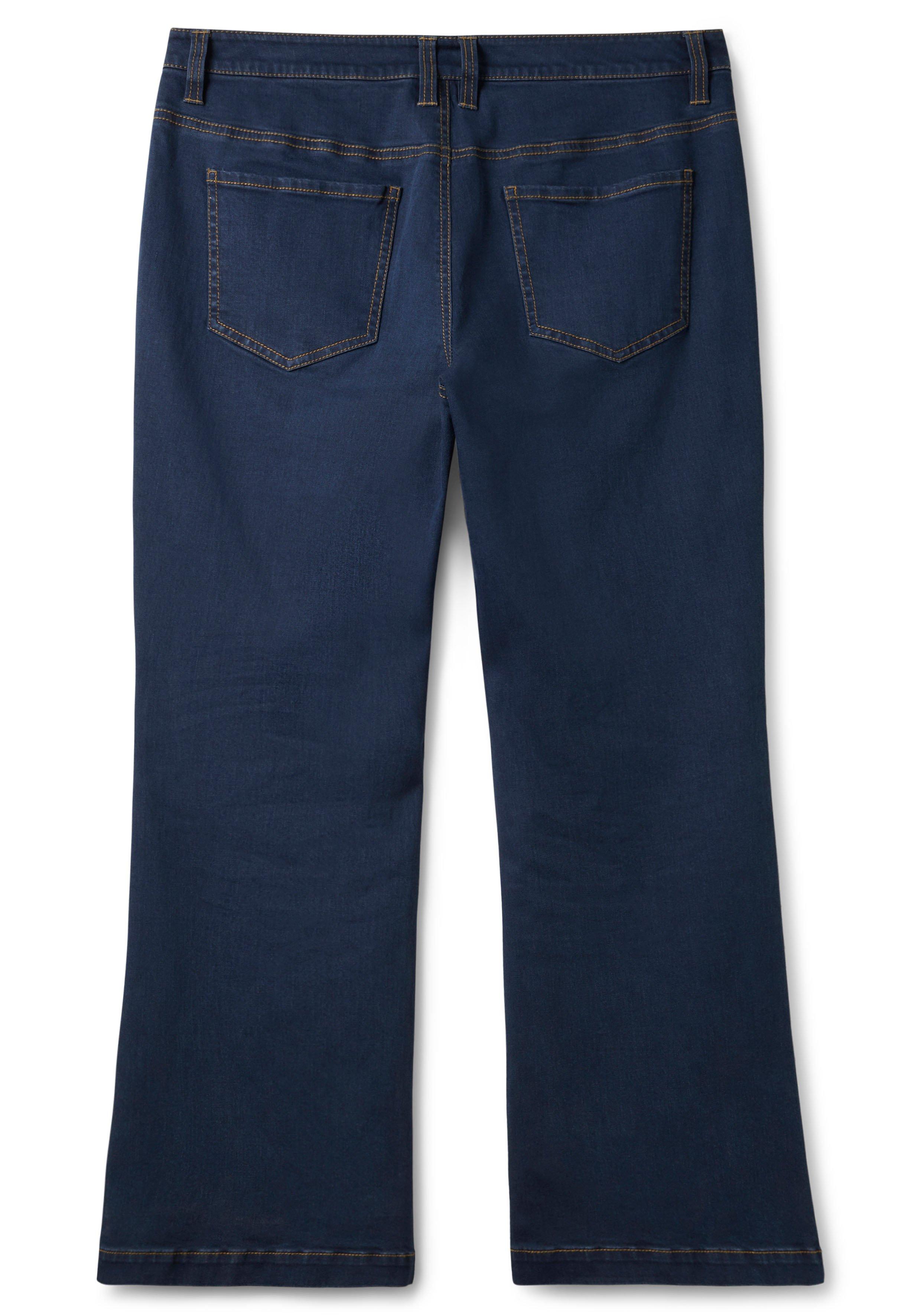 Bootcut-Jeans mit Zierknopfleiste
