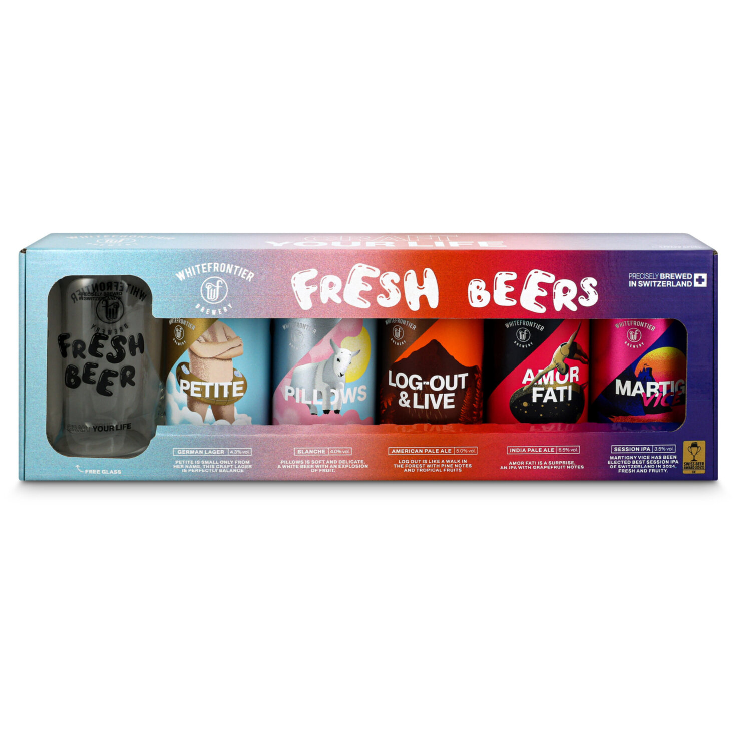 WHITEFRONTIER Geschenk +1 Glas 5x33CL -132cl