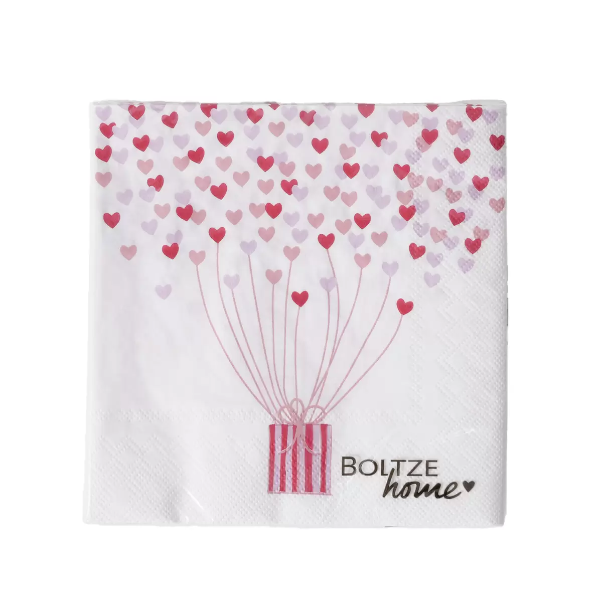 Servietten Herz Sherine rosa,rot,weiss
