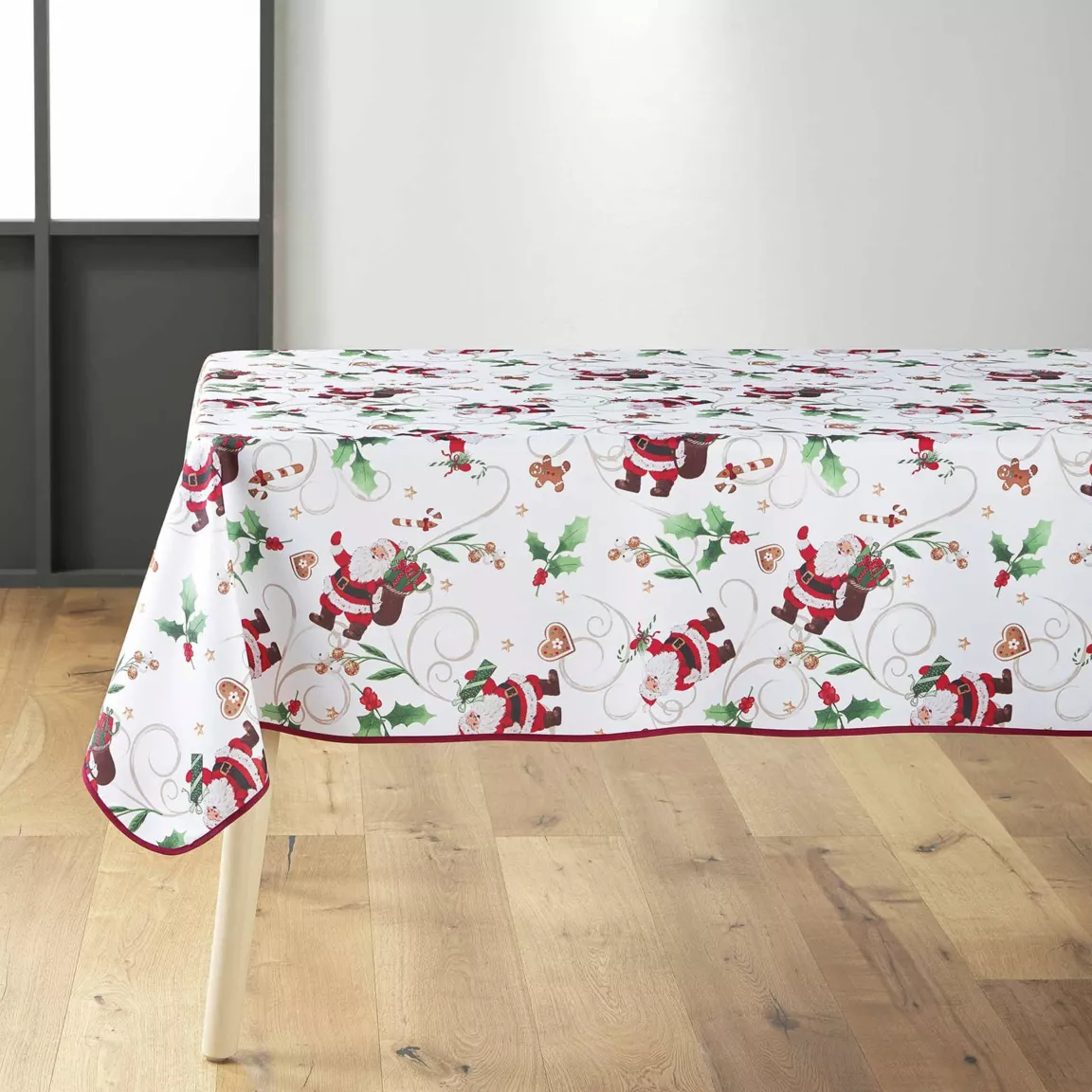 Nappe rectangulaire anti tache (150 x 300 cm) Père Noël Blanc