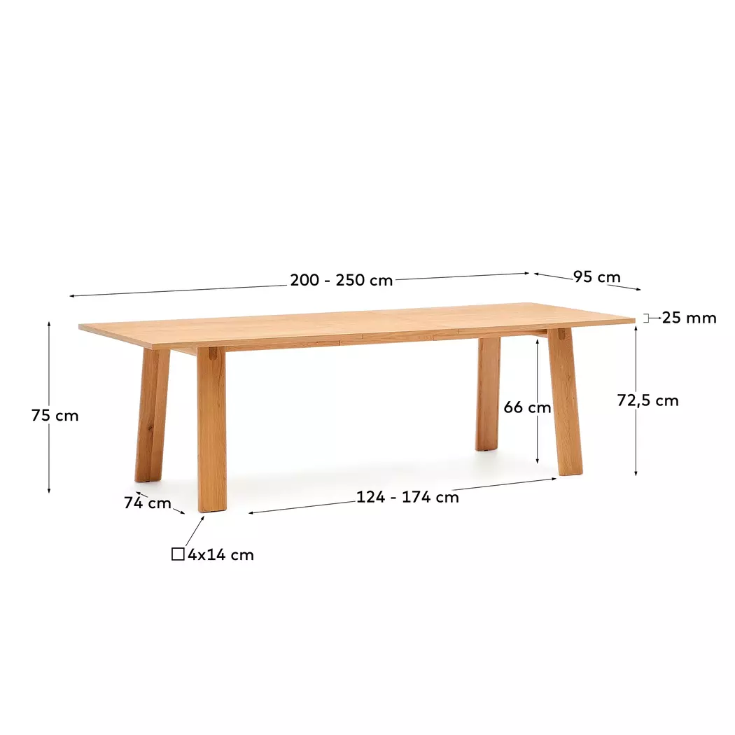 Esstisch mit Auszug Arlen 220/ 250 x 95 cm