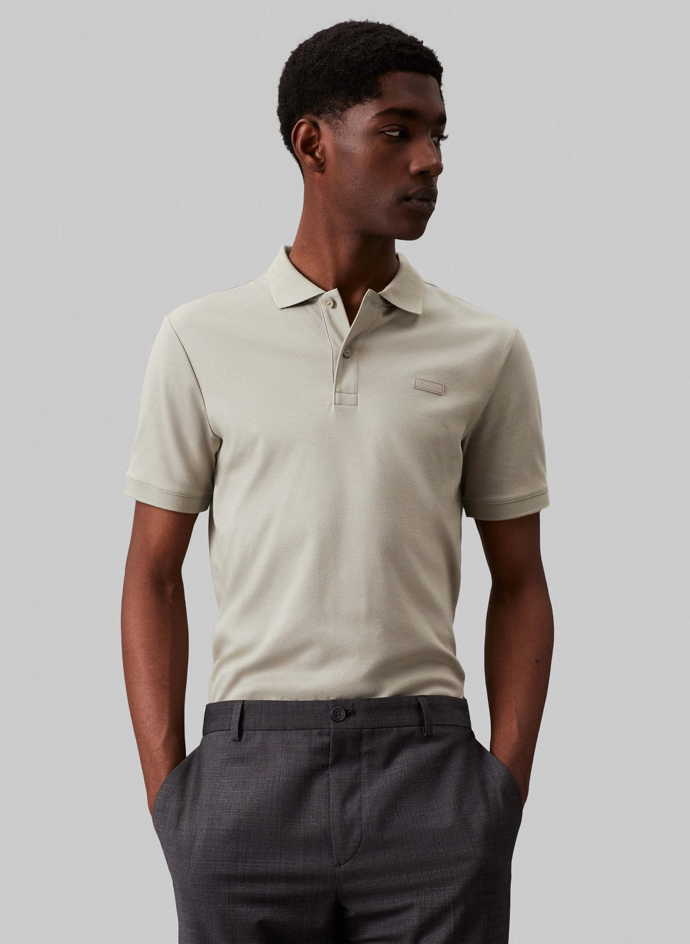 Polo slim-fit en coton | Gris