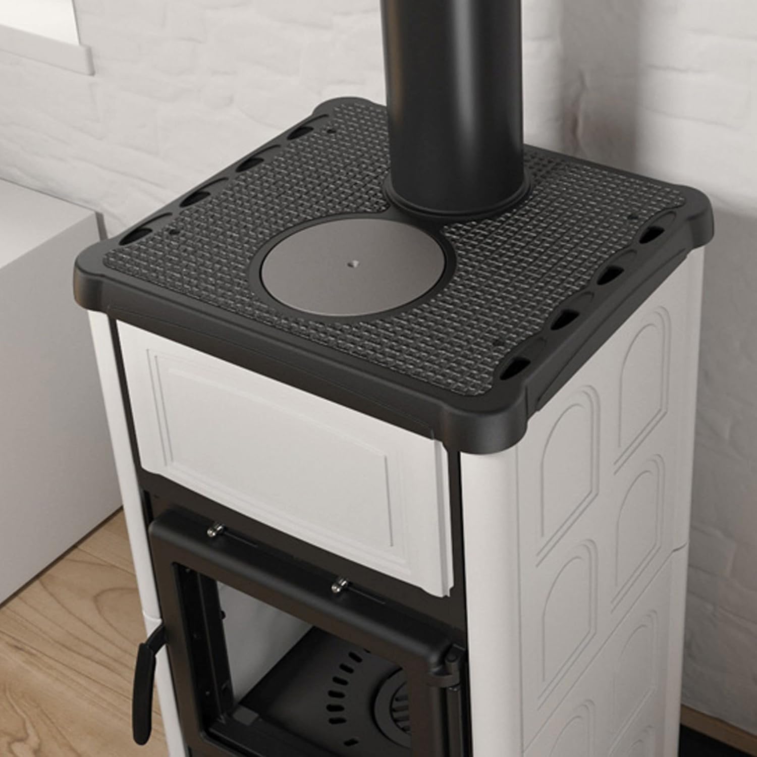 La Nordica 7112706 Concita Kaminofen Majolika Weiss Infinity
