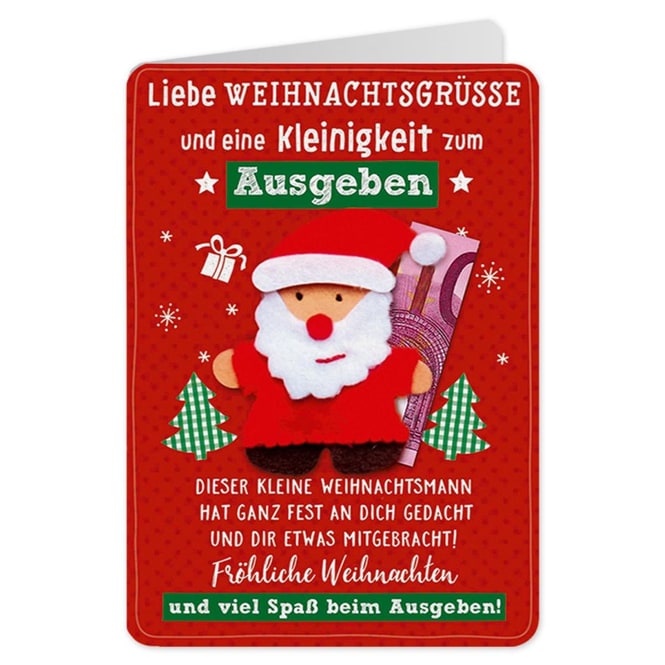 Weihnachtskarte - Geldkarte - Liebe Weihnachtsgrüße