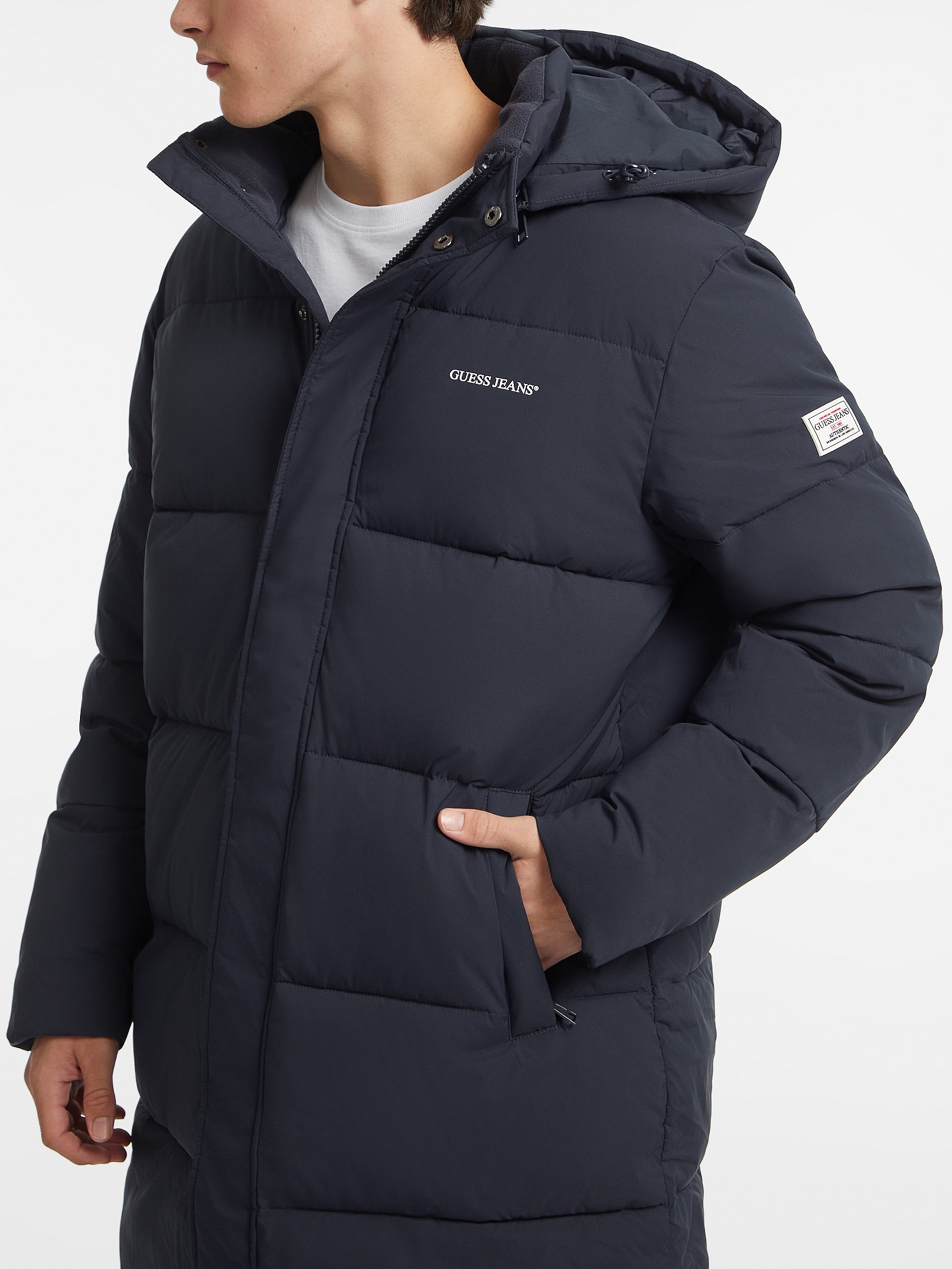 Jaqueta puffer de comprimento médio