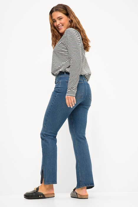 Jeans, Straight Fit, Saumschlitz, 5-Pocket