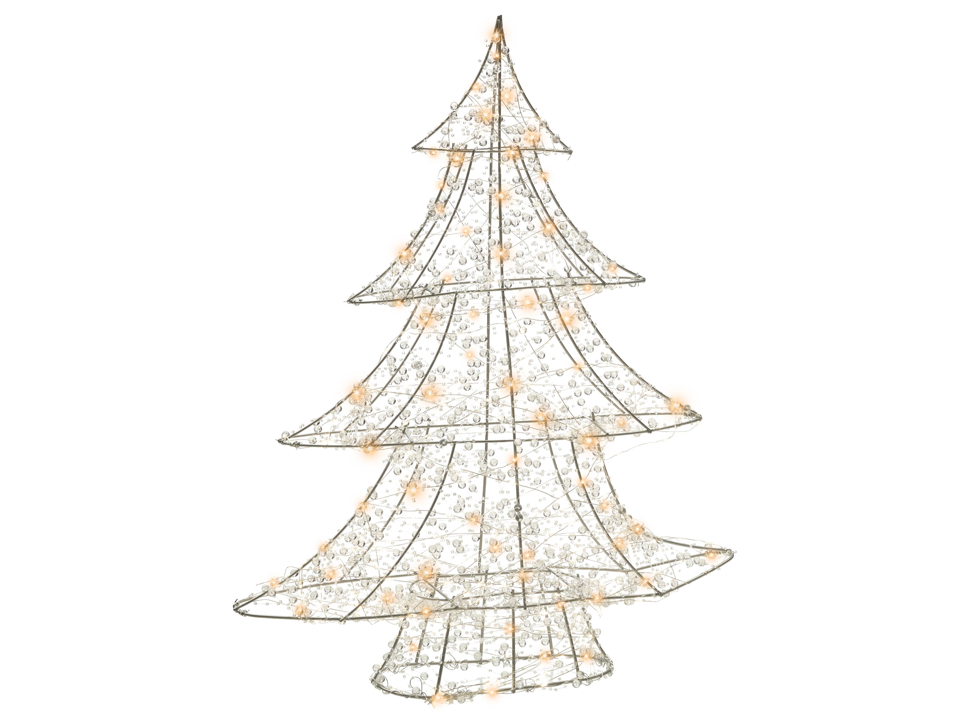 Buitendecoratie LED BLONDUOS Kerstboom 60 cm Zilver