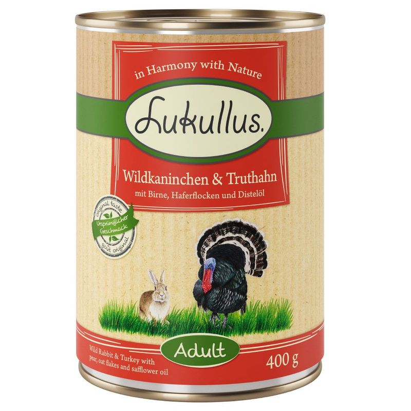 Lukullus, Adulte lapin de garenne & dinde à prix discount sur bitiba.fr