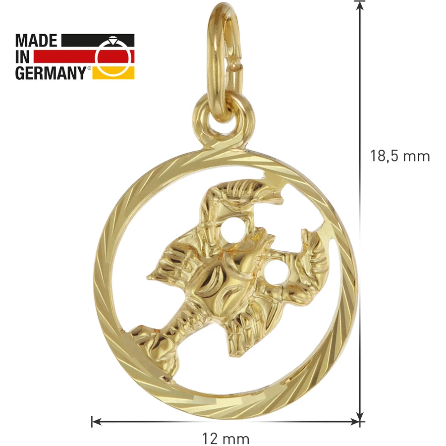 trendor Sternzeichen Krebs 333 Gold + goldplattierte Kinder-Halskette gold