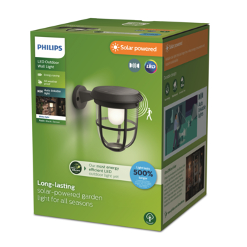 Philips solar wandlamp Linkable Radii zwart met bewegingsensor
