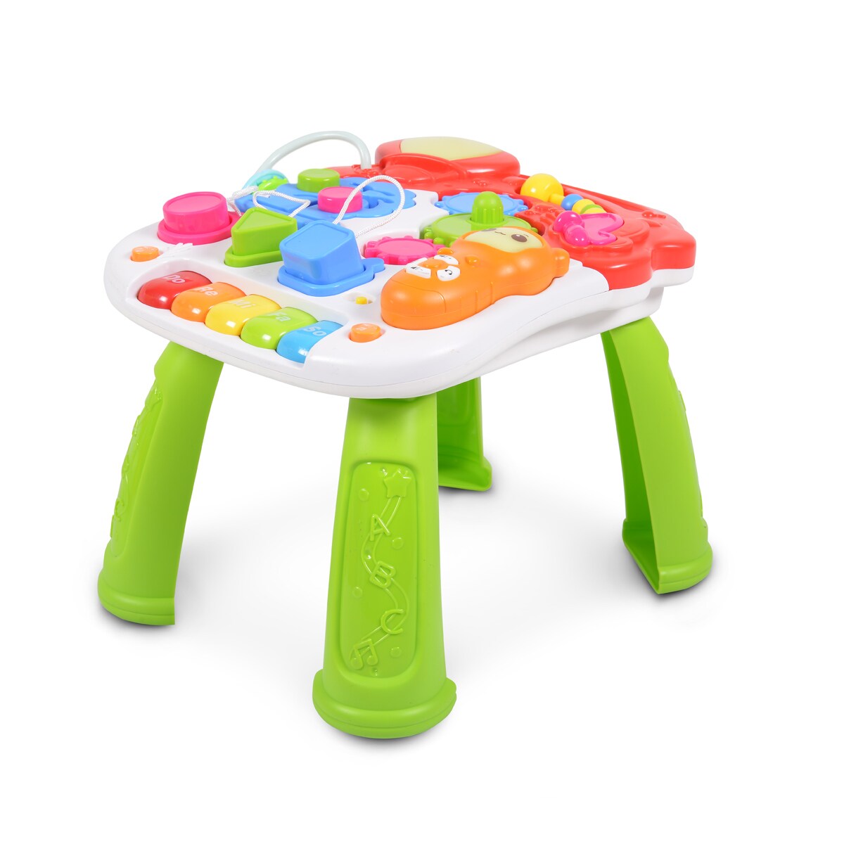 Moni Lauflernwagen Musik N5218 Spieltisch Musikpanel Melodien Lichter Geräusche orange
