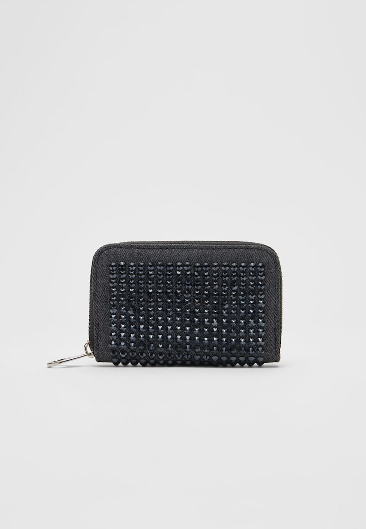 Porta-cartões pequeno com strass