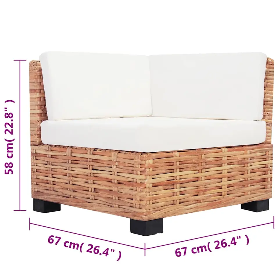 vidaXL - Bankset - Bruin - Rattan