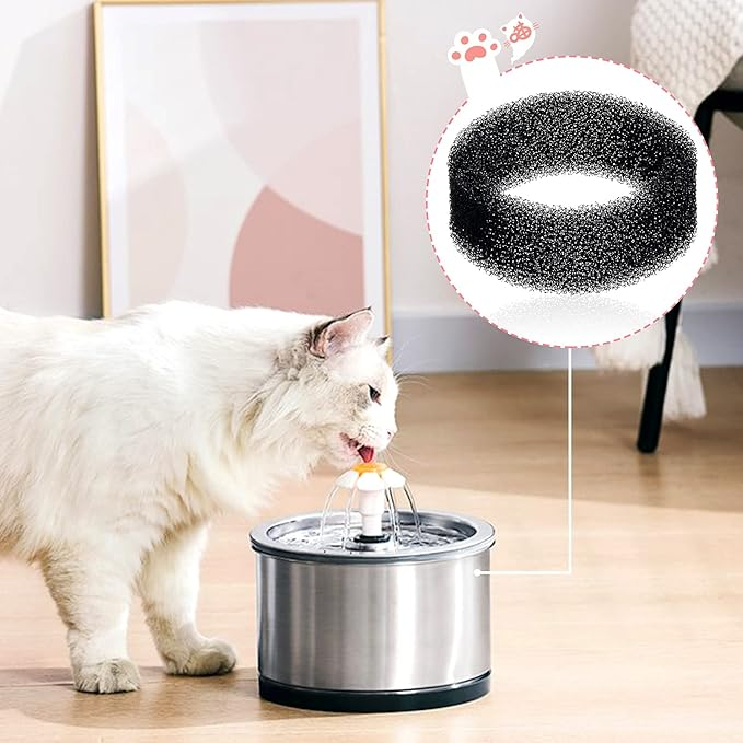 (4er Set) Ersatz Filter für Edelstahl Katzen Trinkbrunnen USB Hunde Wasserspender