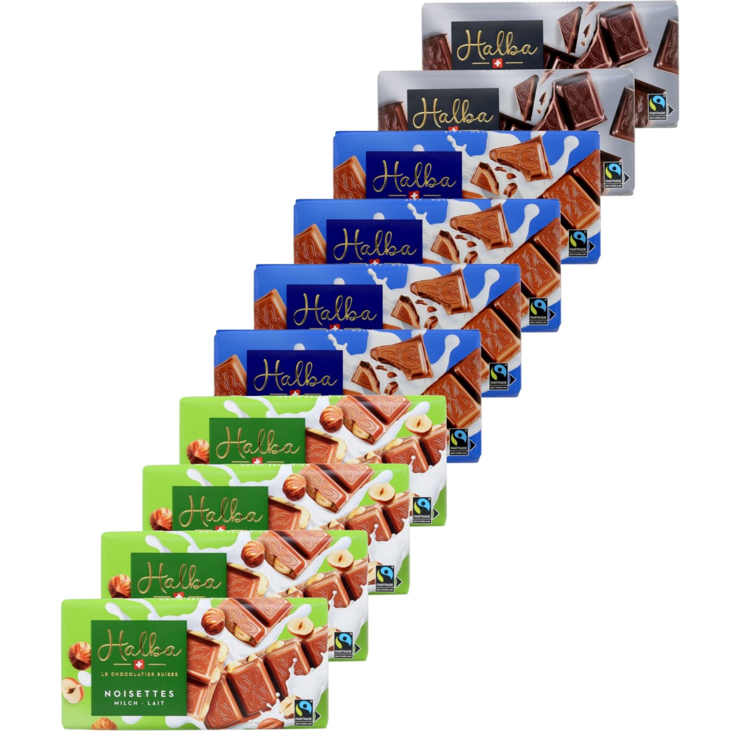 Halba Tafelschokoladen assortiert 10x100g