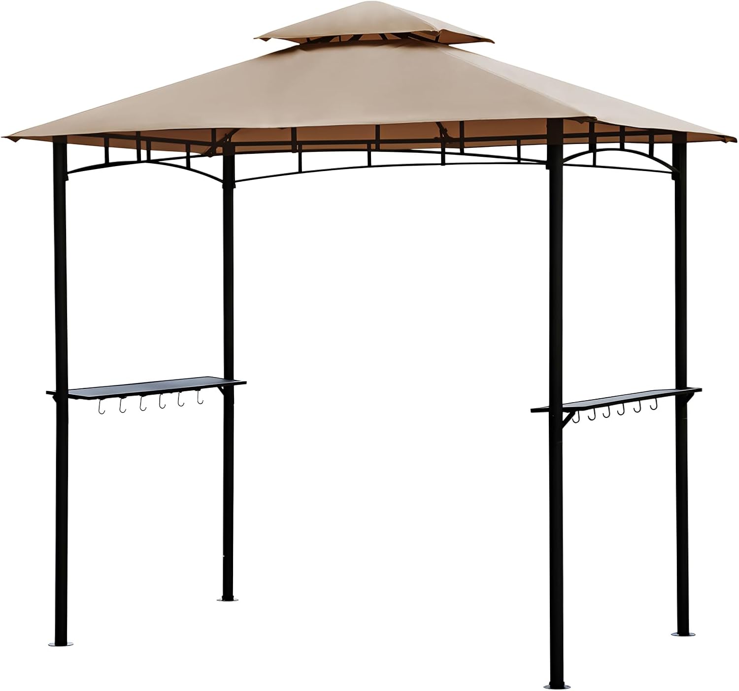 Sekey Grill Pavillon 2.45 x 1.50m, Wasserdicht Gartenlauben Gartenzelt Partyzelt für Garten/Partys/Picknick/BBQ´s, UV-Schutz 50+, Taupe