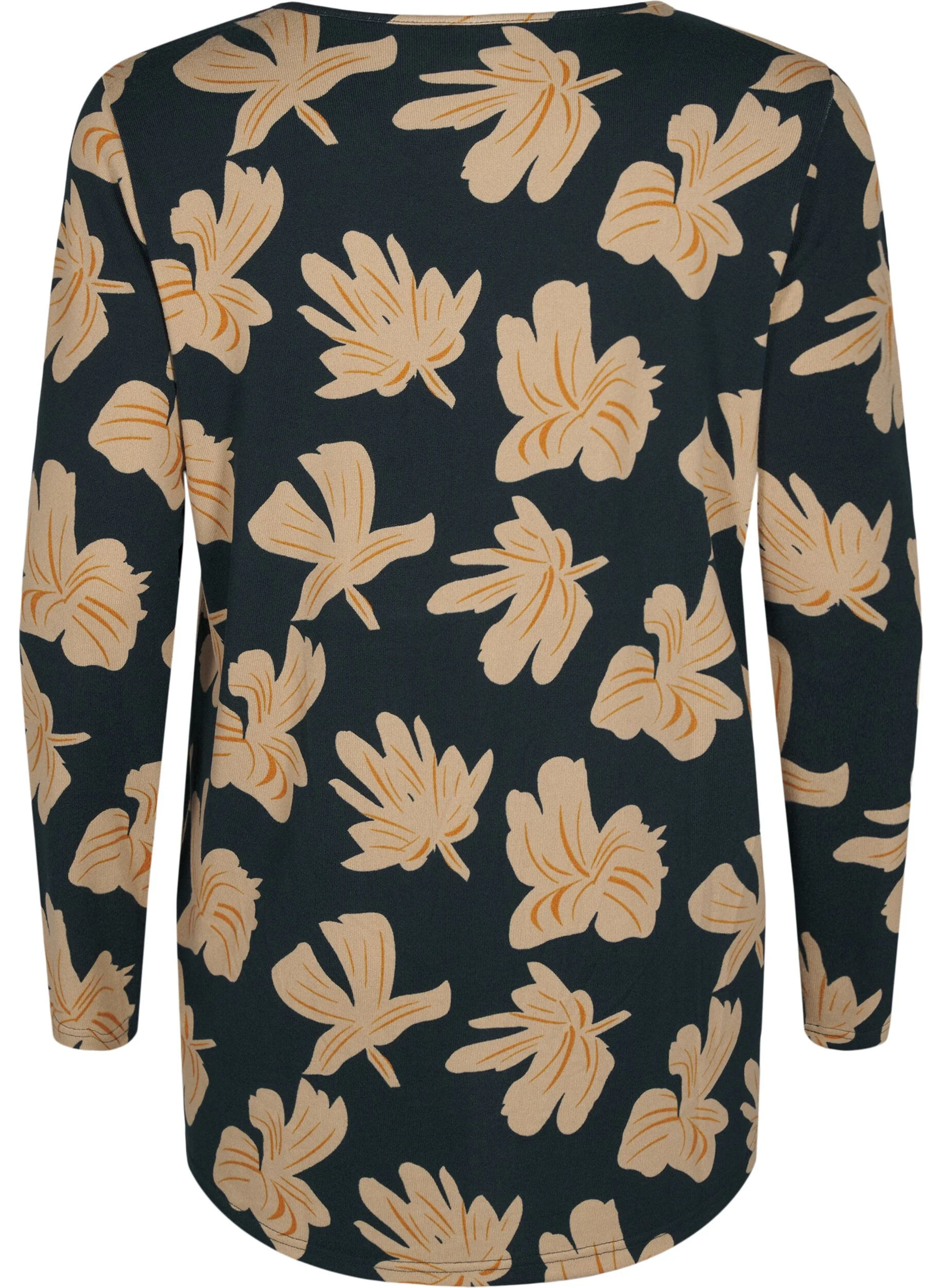 Blomstret bluse med lange ærmer