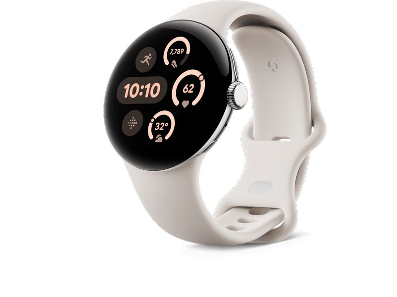 Google Pixel Watch 3 WLAN 41 mm Beige Schlanke Smartwatch mit erweitertem Gesundheits- und Schlaftracking