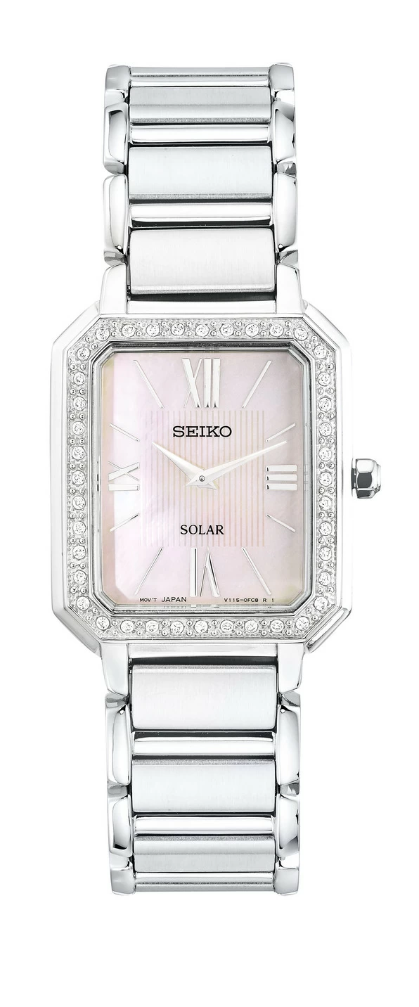 Solar-Damenuhr mit Swarovski-Kristalle
