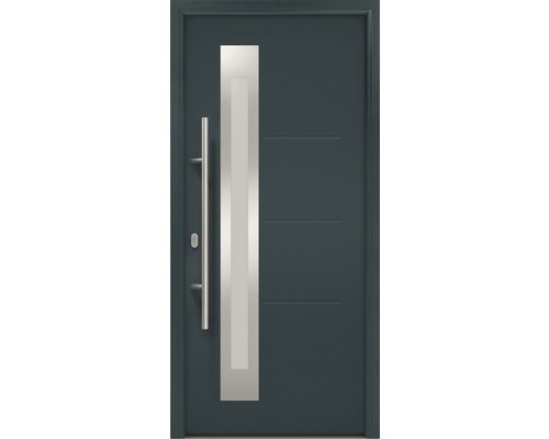 EcoStar ISOPRO IP 780S voordeur, 1100 x 2100 mm, linksdraaiend, RAL 7016 antracietgrijs, inclusief beslagset, RVS-greep, veiligheidsprofielcilinder met 5 sleutels