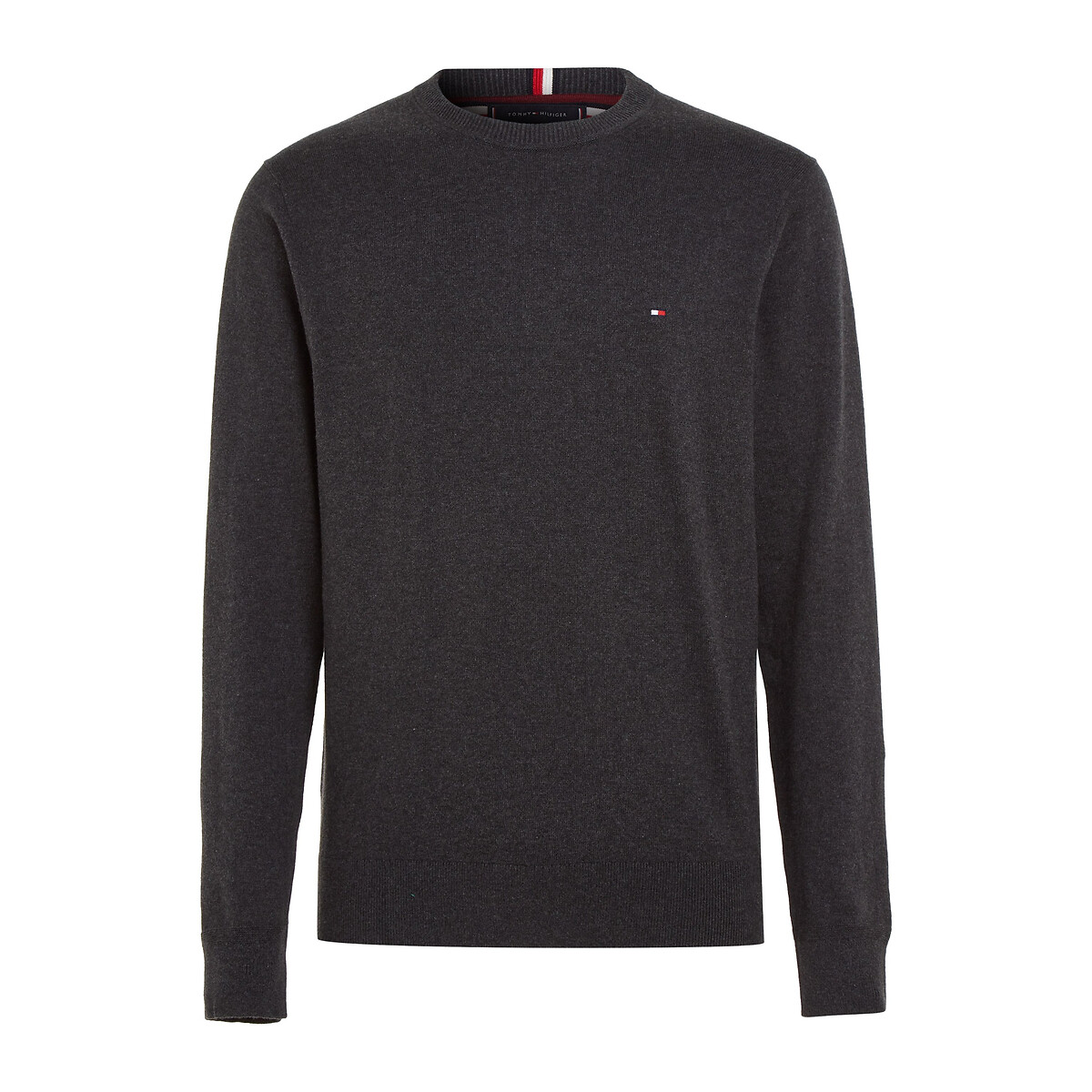 TOMMY HILFIGER<br>Suéter de gola redonda em algodão pima e cashmere