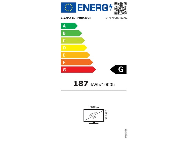 iiyama Public Display ProLite LH7575UHS-B2AG 75 