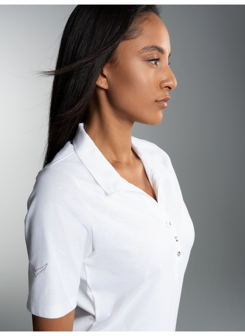 Trigema Poloshirt »TRIGEMA Poloshirt aus Baumwolle mit Kristallsteinen«, 1 Stk.