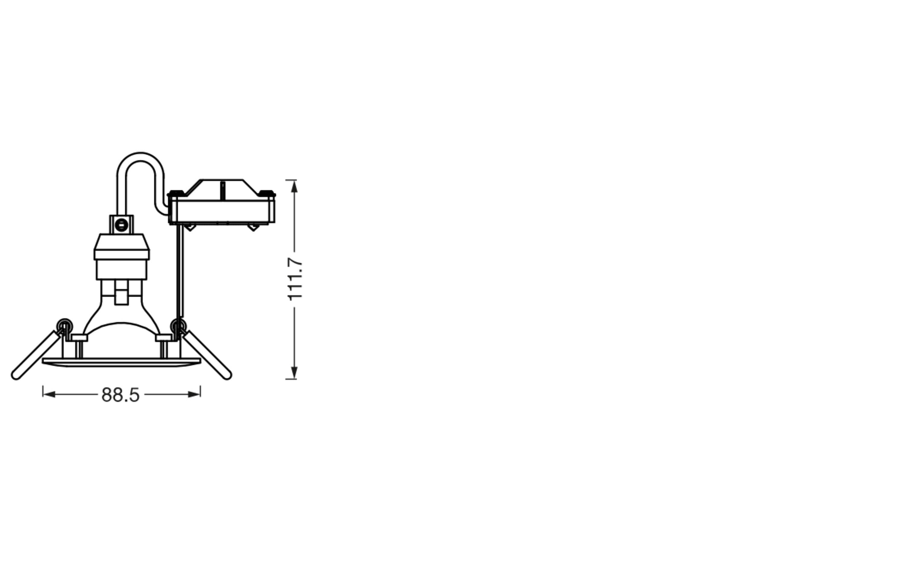 Einbauspot Downlight Twistlock, GU10, 4.3W, 2700K, WeissSpotleuchte zur Deckenmontage