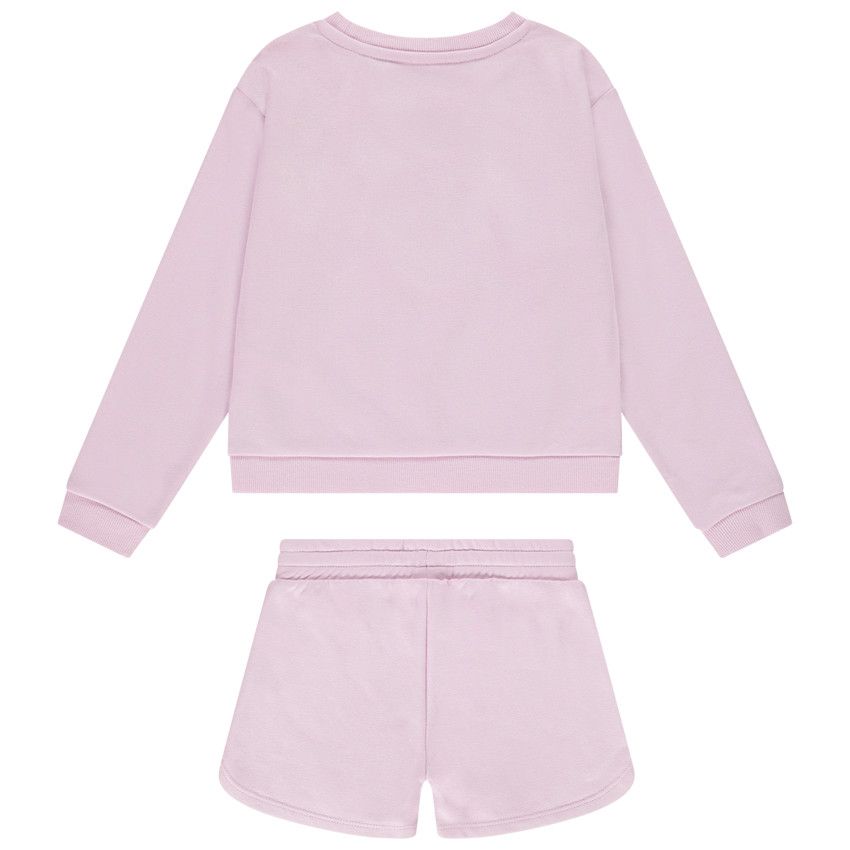 Ensemble sweat print glitter en relief + short Minnie Disney pour fille - Lilas