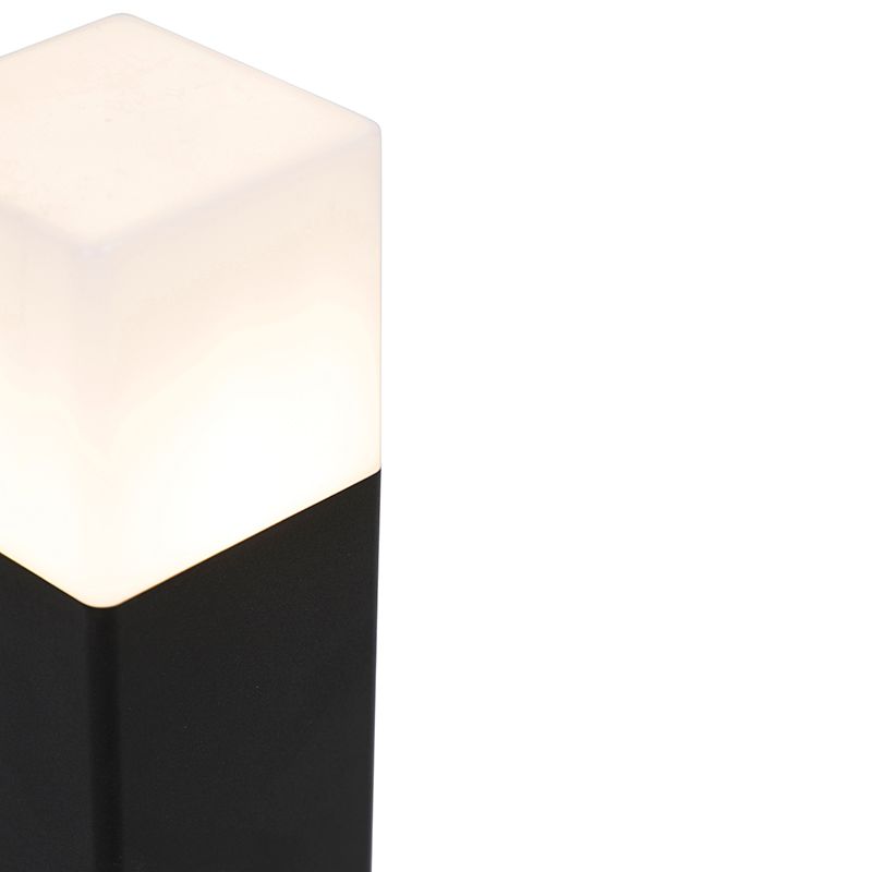 Buiten paaltje zwart opaal glas 30 cm grondpin en kabelmof - Denmark