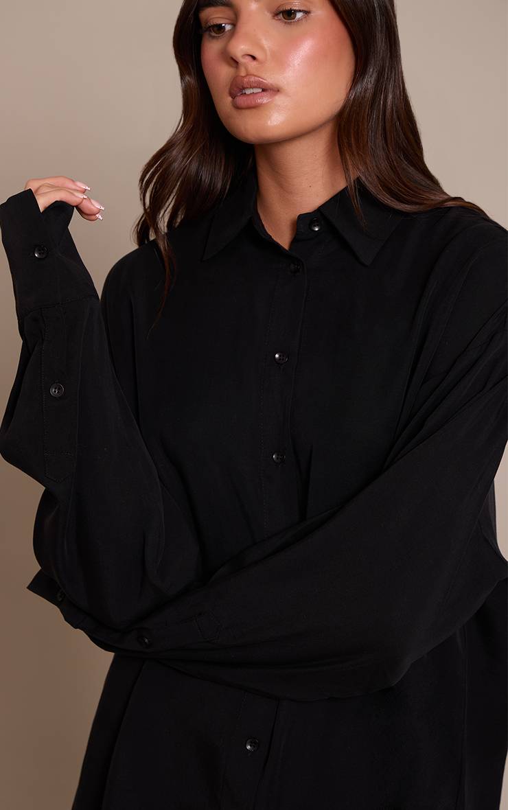 Noir Chemise Oversize En Tencel
