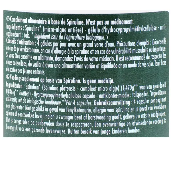 Superdiet Spirulina Orgânica 120 cápsulas