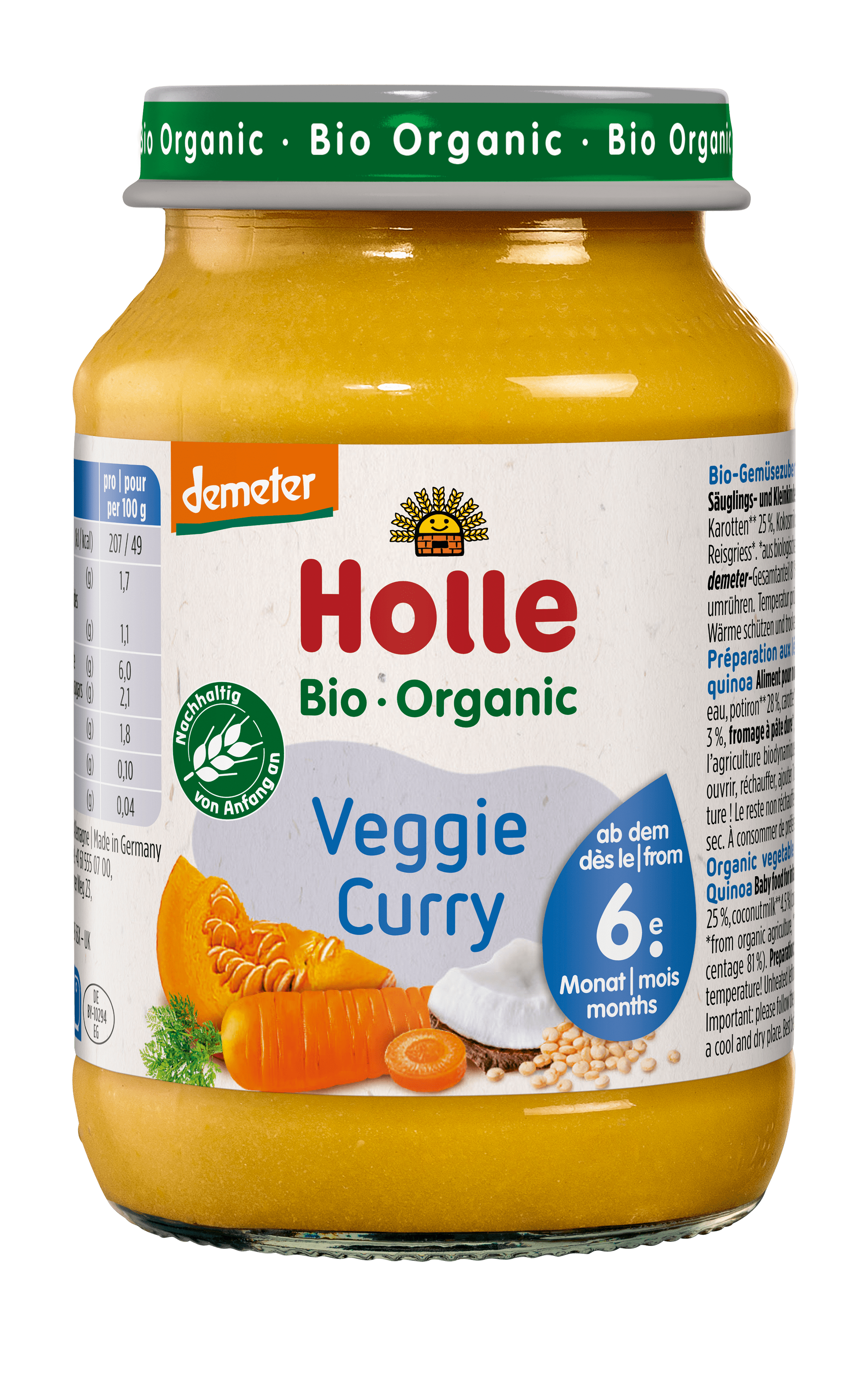 HOLLE Veggie Curry<br>190 g, Glas
