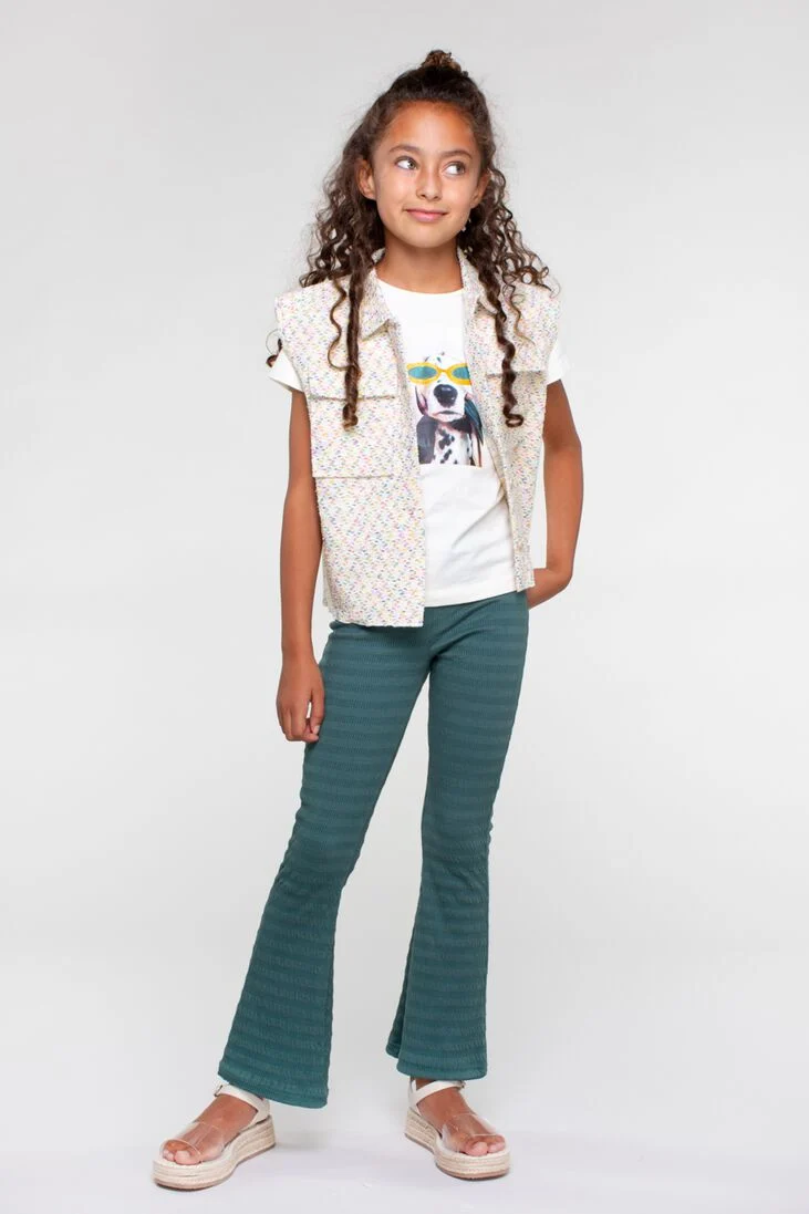 MOODSTREET ecru moodstreet t-shirt girls t-shirt chest print