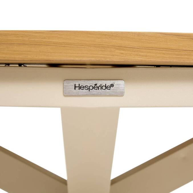 Table de jardin ronde ORACLION Effet bois noix / Argile