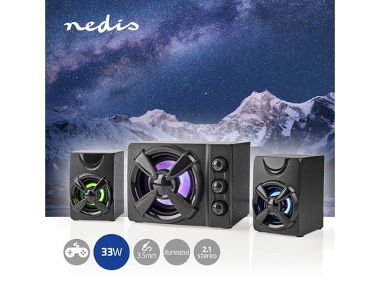 NEDIS - Enceintes multimédia Haut parleur de jeux canaux de haut-parleur: 2.1 alimenté pa...