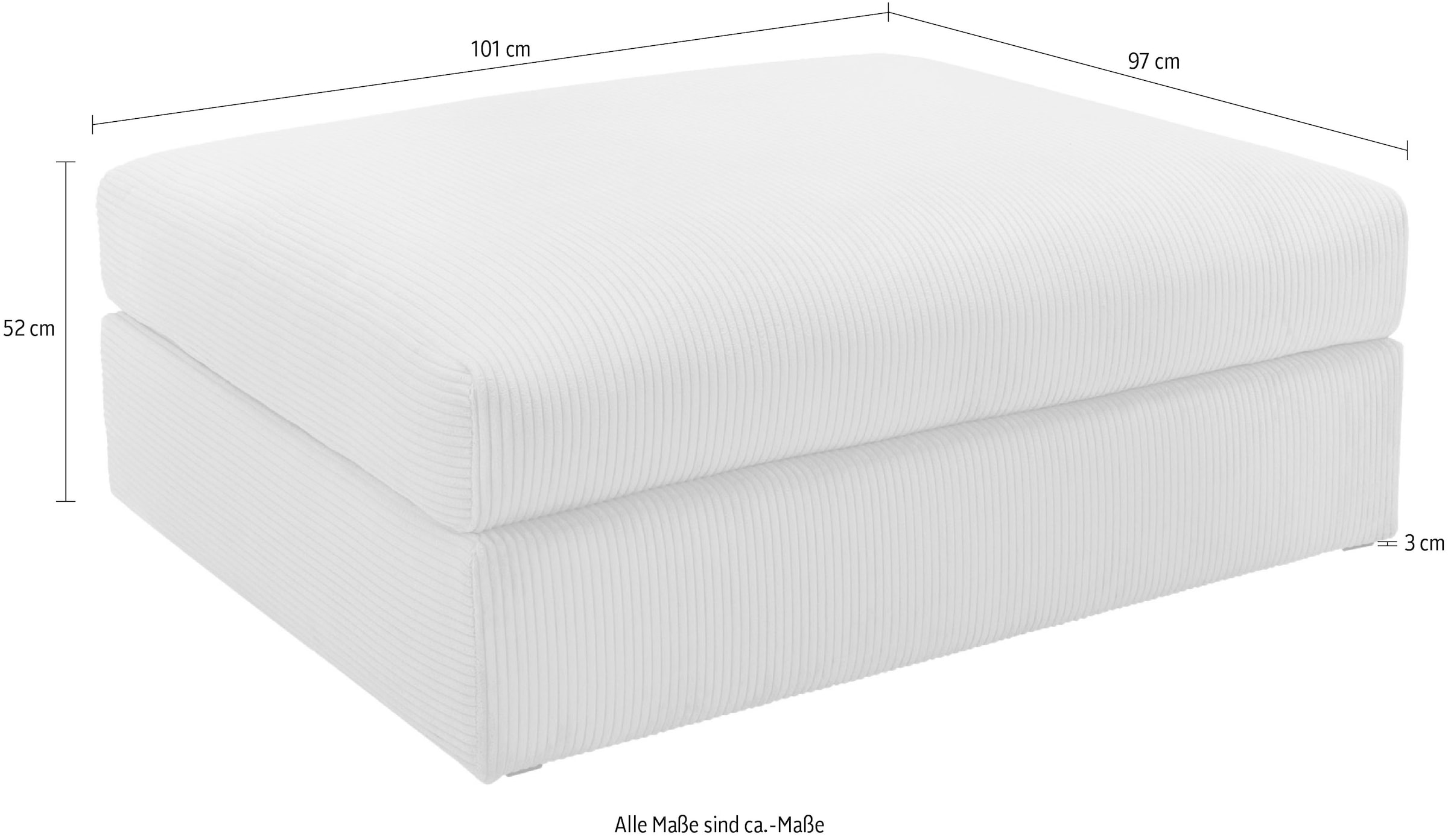 Home affaire Polsterhocker »Soft&Cosy XL, B: 101 cm« Mega-Hocker, in Cord oder Chenille-Struktur wählbar