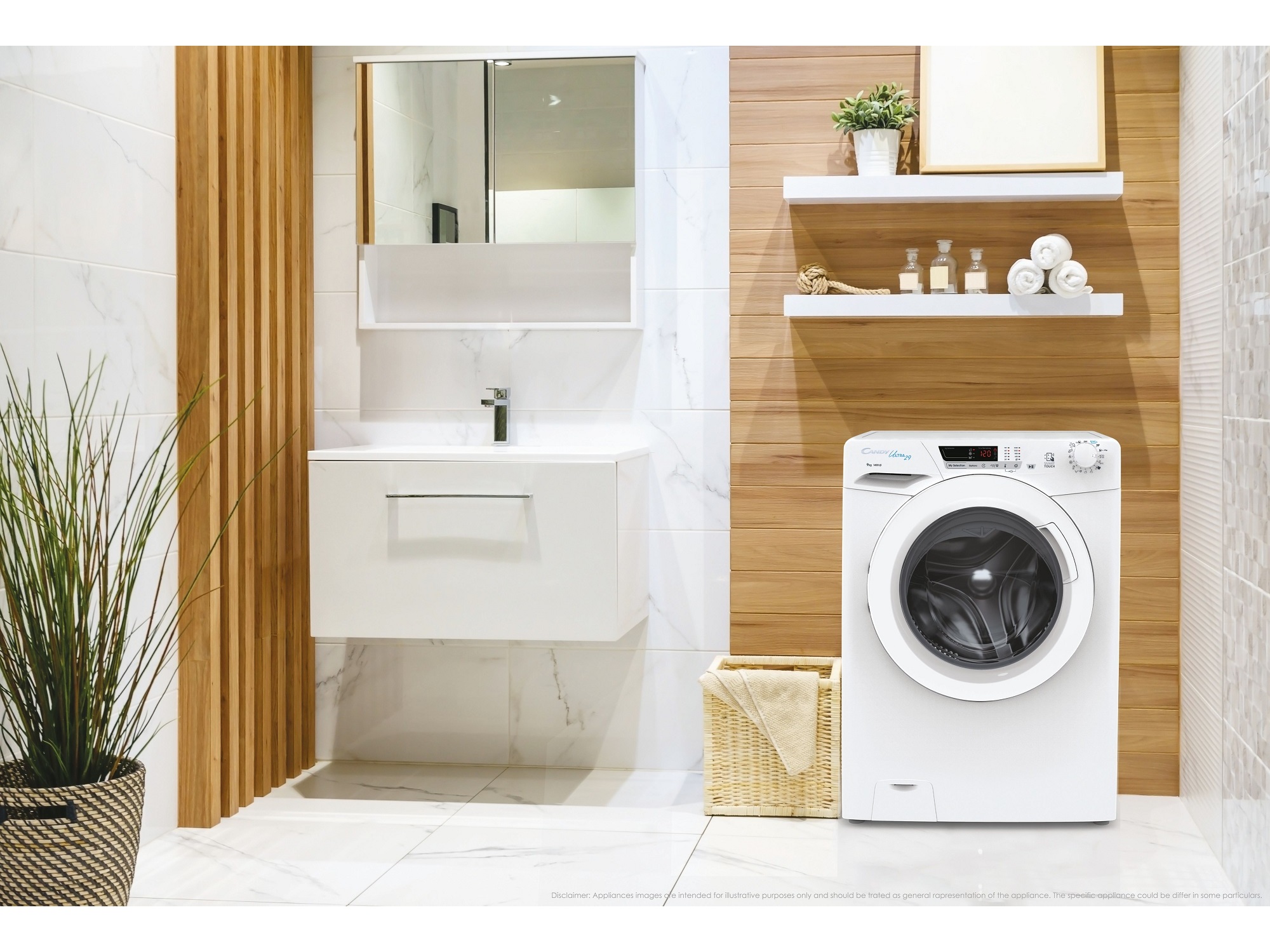 MÁQUINA DE LAVAR ROUPA CANDY HE 1284TWM6/1-S - BRANCO A 8KG