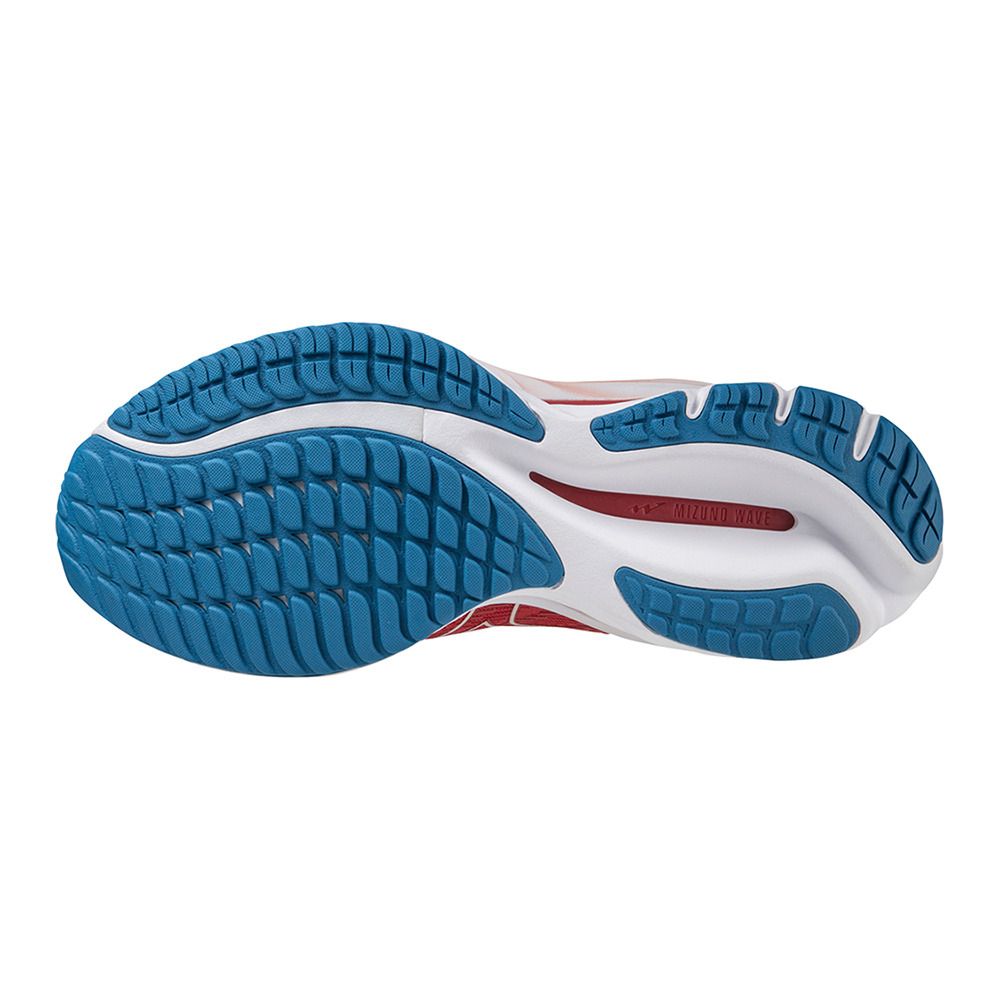 Mizuno WAVE RIDER 26 - Chaussures running Femme spiced coral/vap.gray/french blue
