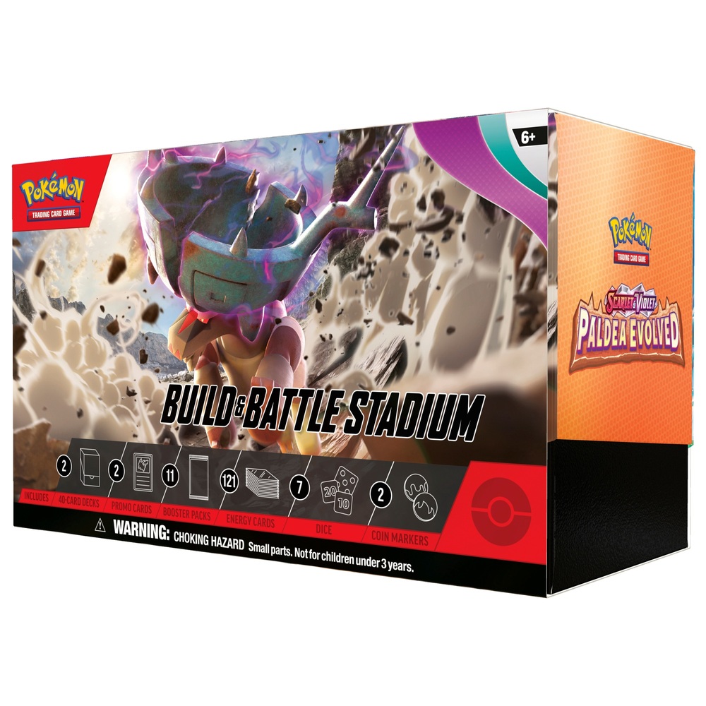 Pokémon-Sammelkartenspiel Scarlet & Violet 2 Paldea Evolved Build and Battle Stadium Box