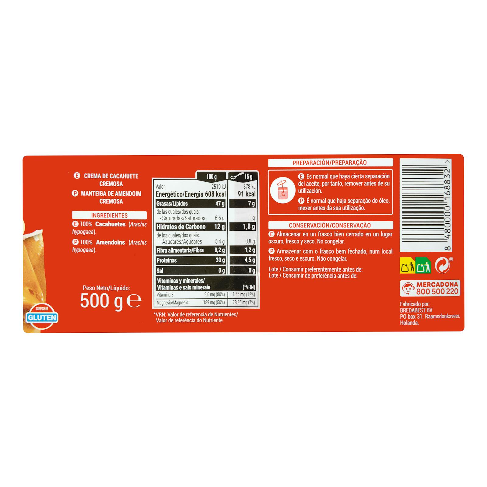 100 % beurre de cacahuète Hacendado