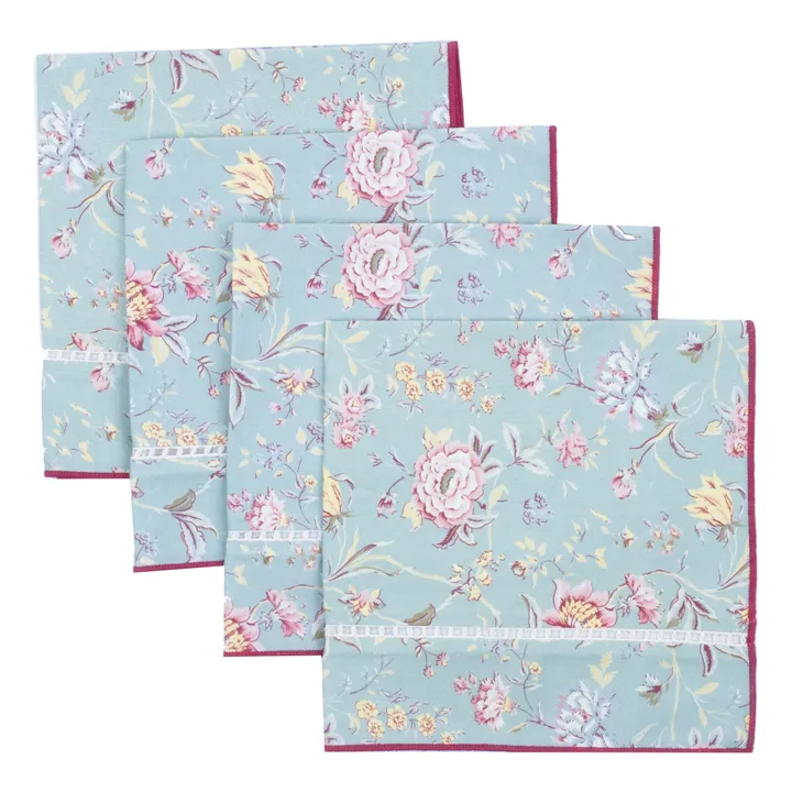 Louise Misha Serviettes de table Carlotta - Set de 4 | Bleu turquoise