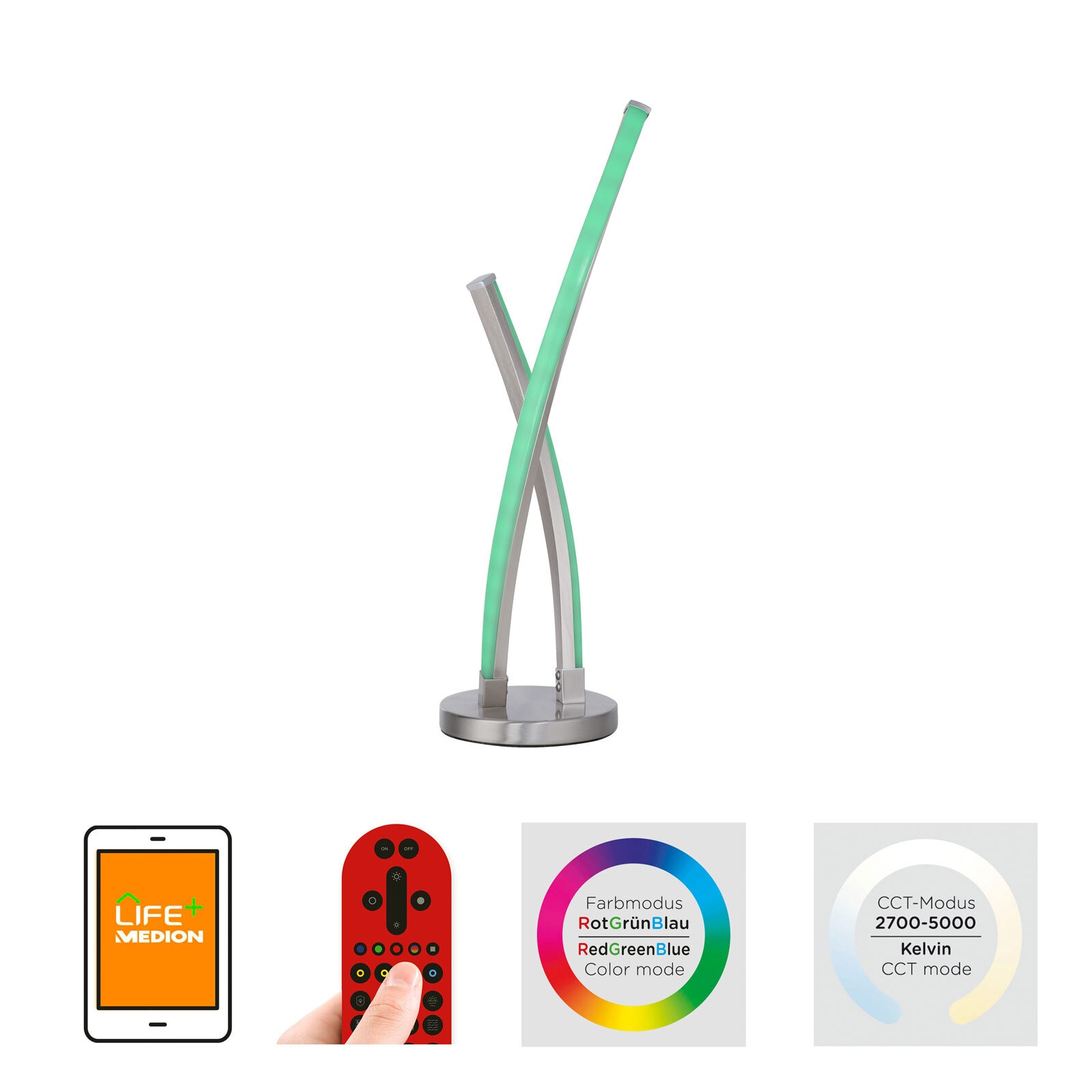LOLA-Smart Tischlampe Swing Alu