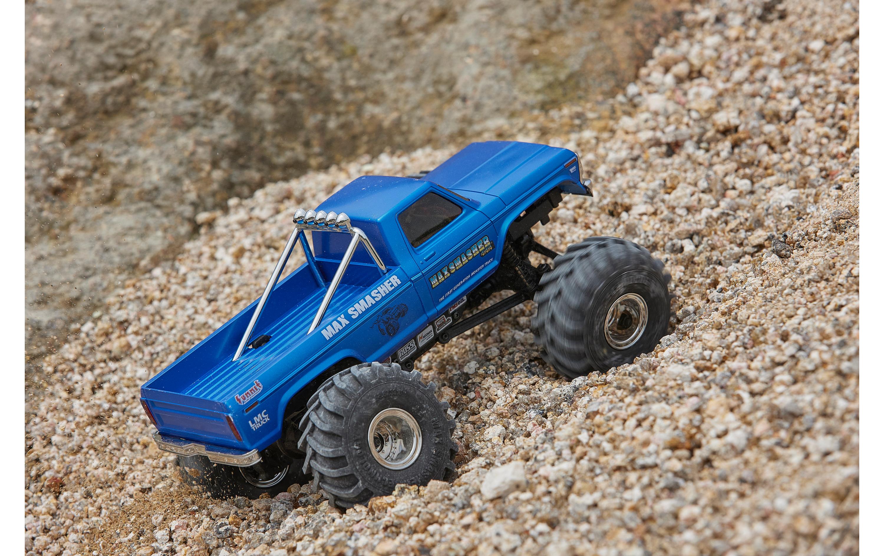Monster Truck FCX24 Max Smasher 4x4, Blau RTR, 1:24<br>Micro Monstertruck mit 2-Gang Getriebe und Portalachsen