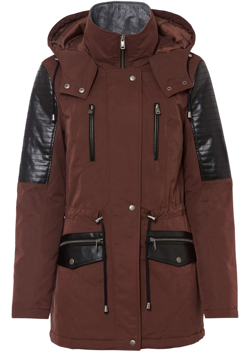 Parka à empiècements contrastants